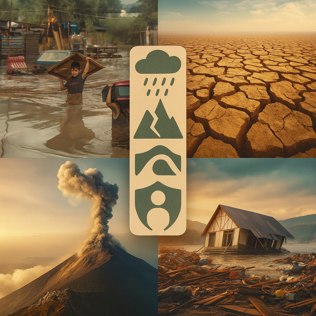 a collage of a picture of a man in a boat